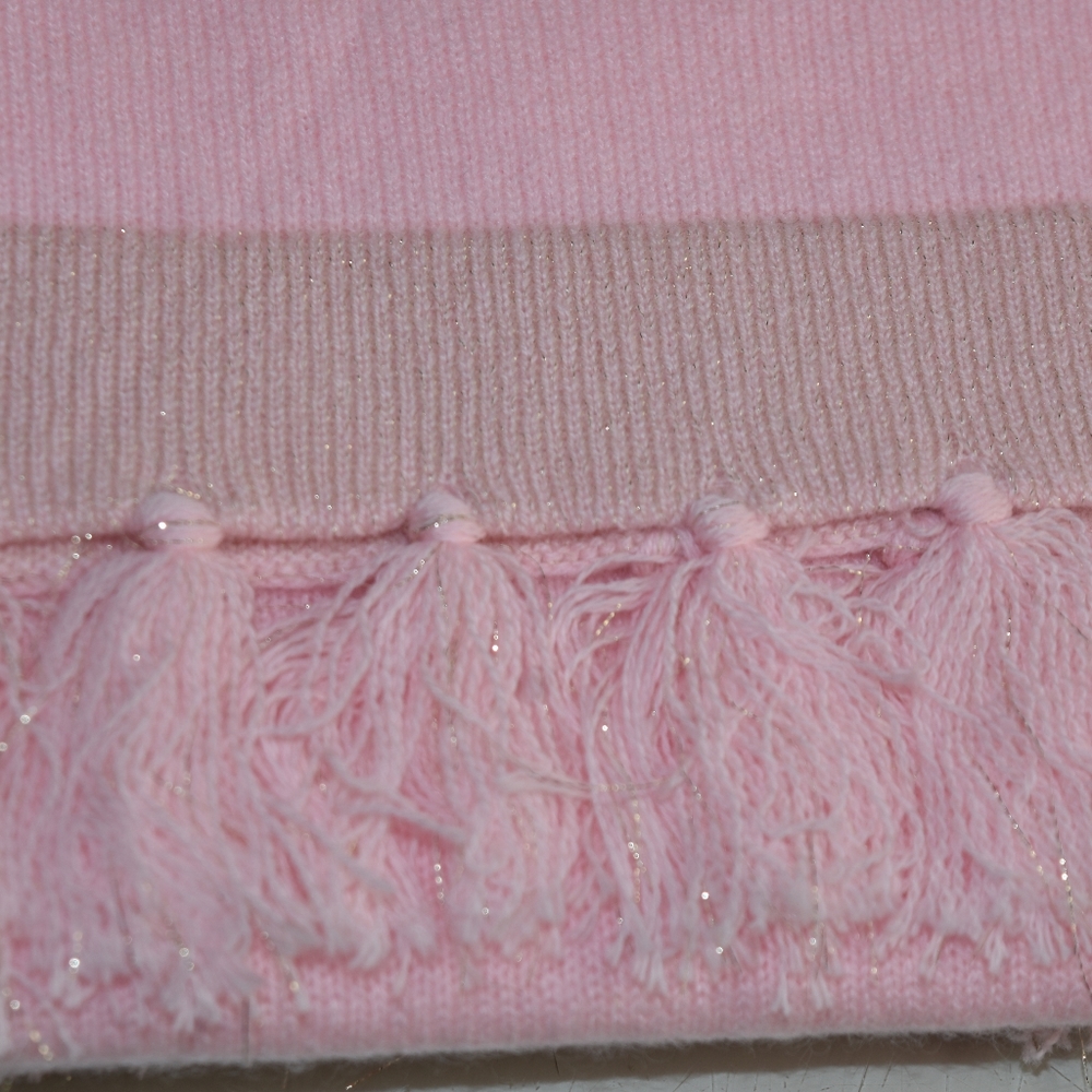 Lilly Pulitzer Take Me Away Cashmere Wrap Tassels Lurex Pink Gold Women's Scarf - Picture 6 of 11